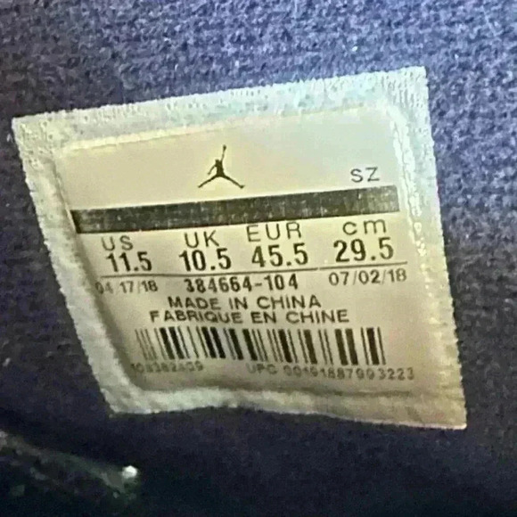 Nike Air Jordan 6 Tinker size 11.5 384664-104 OG VI Retro White - Picture 6 of 9